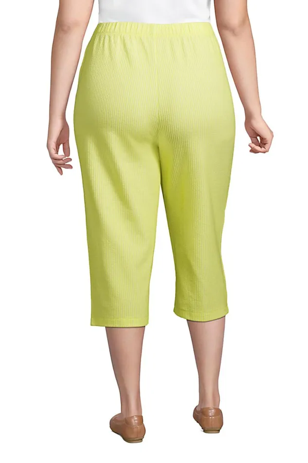 Lands039 End Capris and Crop Pants Women Plus Size Sport Knit High Rise Capri Pants 8211 Print Citron Yellow Seersucker Lands039 End Capris and Crop Pants Women Plus Size Sport Knit High Rise Capri Pants 8211 Print Citron Yellow Seersucker