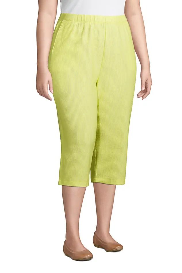 Lands039 End Capris and Crop Pants Women Plus Size Sport Knit High Rise Capri Pants 8211 Print Citron Yellow Seersucker Lands039 End Capris and Crop Pants Women Plus Size Sport Knit High Rise Capri Pants 8211 Print Citron Yellow Seersucker