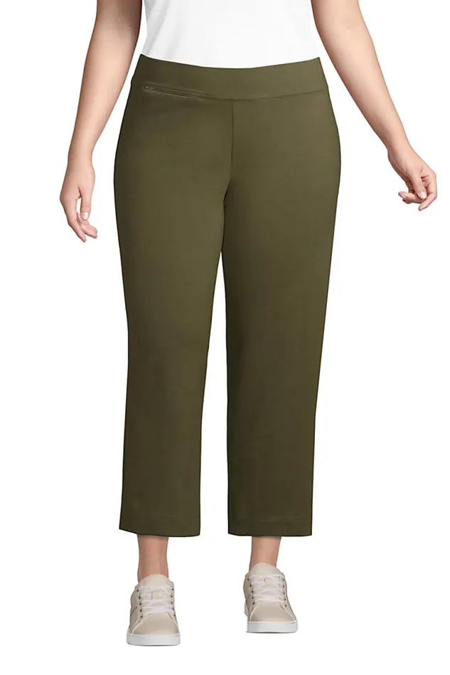Lands039 End Capris and Crop Pants Women Plus Size Starfish Mid Rise Elastic Waist Pull On Crop Pants Forest Moss Lands039 End Capris and Crop Pants Women Plus Size Starfish Mid Rise Elastic Waist Pull On Crop Pants Forest Moss