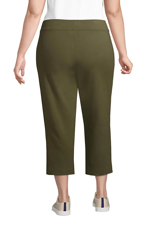 Lands039 End Capris and Crop Pants Women Plus Size Starfish Mid Rise Elastic Waist Pull On Crop Pants Forest Moss Lands039 End Capris and Crop Pants Women Plus Size Starfish Mid Rise Elastic Waist Pull On Crop Pants Forest Moss