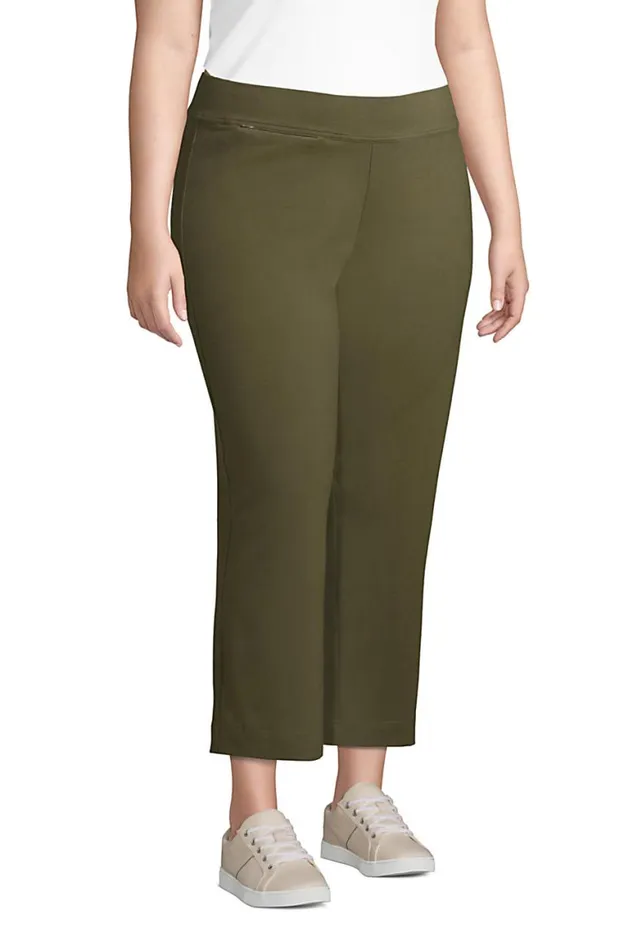Lands039 End Capris and Crop Pants Women Plus Size Starfish Mid Rise Elastic Waist Pull On Crop Pants Forest Moss Lands039 End Capris and Crop Pants Women Plus Size Starfish Mid Rise Elastic Waist Pull On Crop Pants Forest Moss
