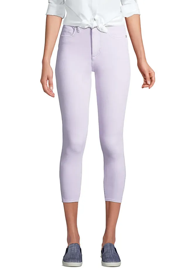Lands039 End Capris and Crop Pants Women Stretch High Rise Skinny Legging Crop Jeans 8211 Color Sweet Lavender Purple Lands039 End Capris and Crop Pants Women Stretch High Rise Skinny Legging Crop Jeans 8211 Color Sweet Lavender Purple