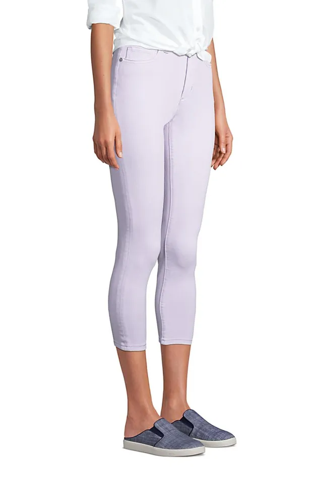 Lands039 End Capris and Crop Pants Women Stretch High Rise Skinny Legging Crop Jeans 8211 Color Sweet Lavender Purple