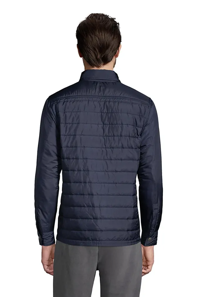 Lands039 End Casual Shirts Men Quilted Shirt Jacket Radiant Navy Lands039 End Casual Shirts Men Quilted Shirt Jacket Radiant Navy