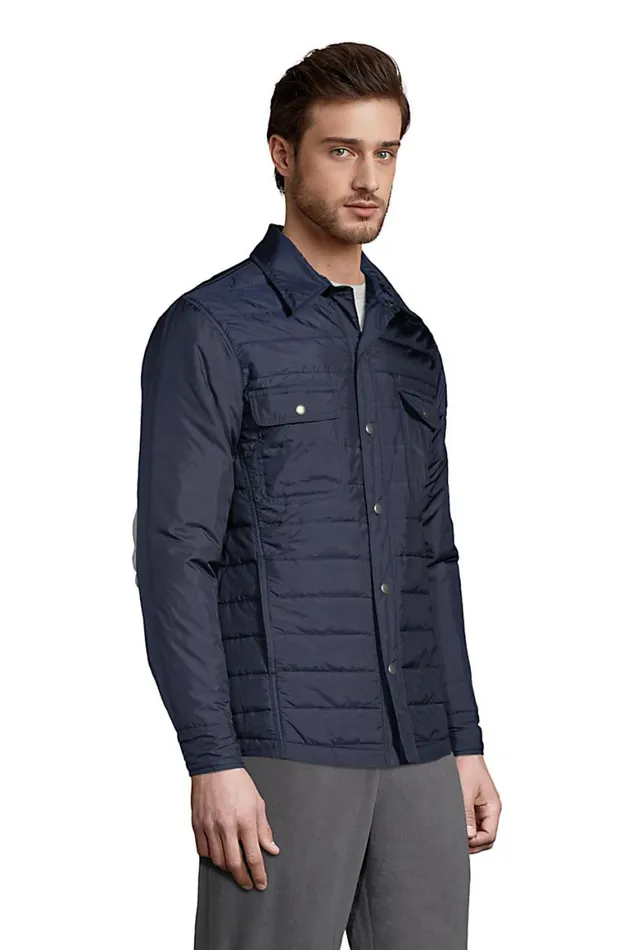 Lands039 End Casual Shirts Men Quilted Shirt Jacket Radiant Navy Lands039 End Casual Shirts Men Quilted Shirt Jacket Radiant Navy