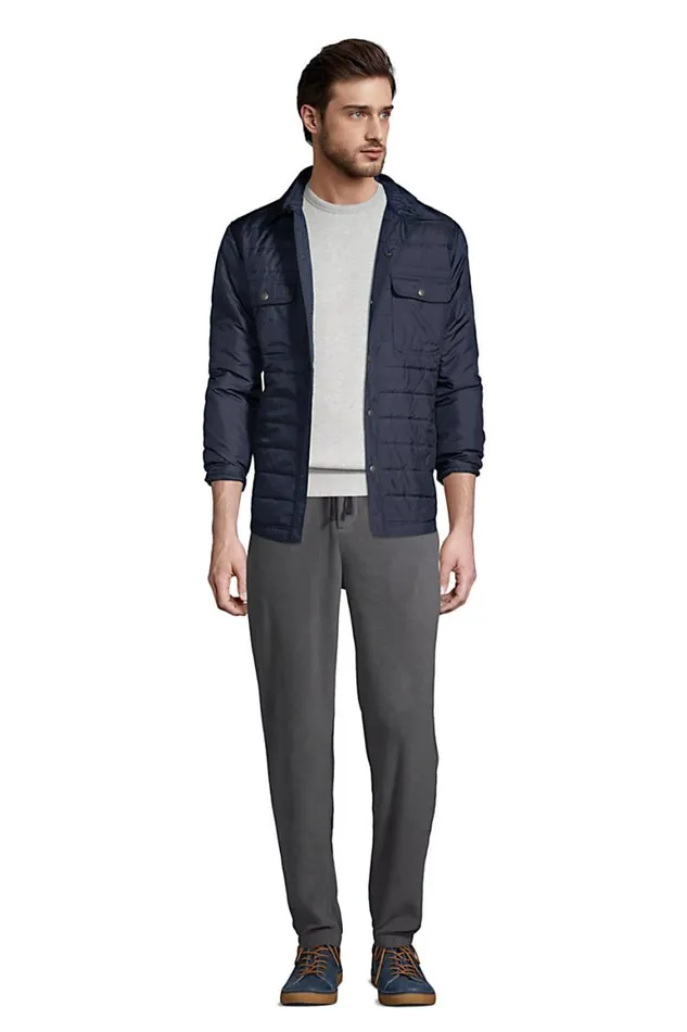 Lands039 End Casual Shirts Men Quilted Shirt Jacket Radiant Navy Lands039 End Casual Shirts Men Quilted Shirt Jacket Radiant Navy