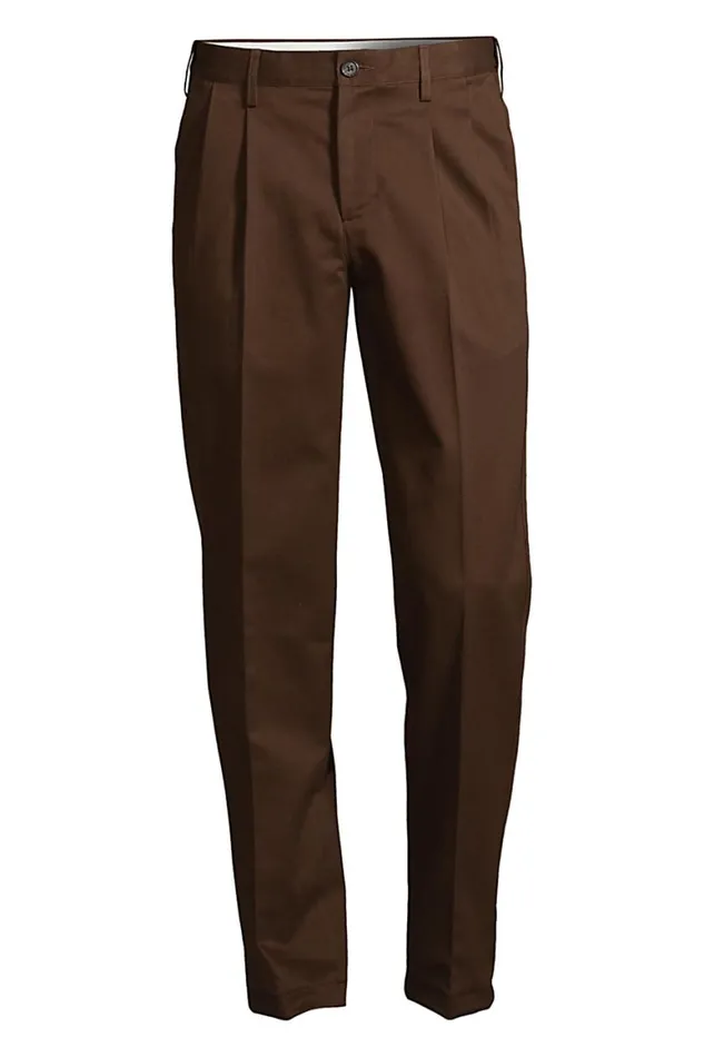 Lands039 End Chinos and Casual Pants Men Comfort Waist Pleated No Iron Chino Pants Rich Coffee Lands039 End Chinos and Casual Pants Men Comfort Waist Pleated No Iron Chino Pants Rich Coffee