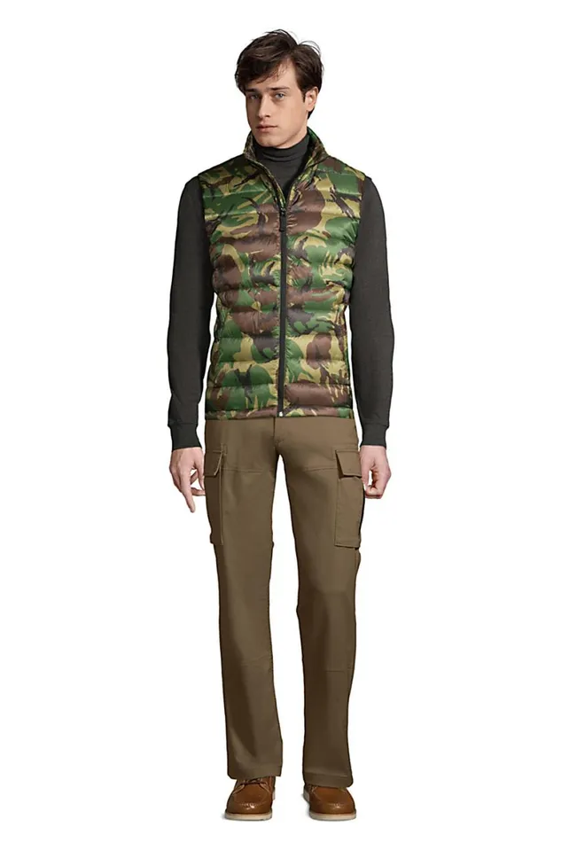 Lands039 End Coats and Jackets Men 600 Down Vest Sienna Brown Camo
