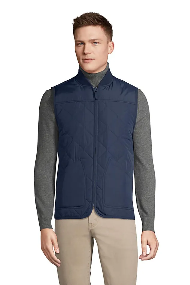 Lands039 End Coats and Jackets Men Insulated Quilted Vest Radiant Navy