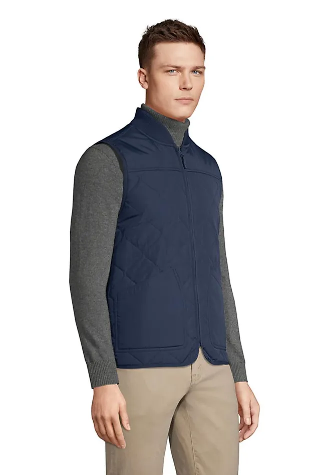 Lands039 End Coats and Jackets Men Insulated Quilted Vest Radiant Navy