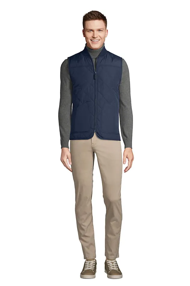Lands039 End Coats and Jackets Men Insulated Quilted Vest Radiant Navy