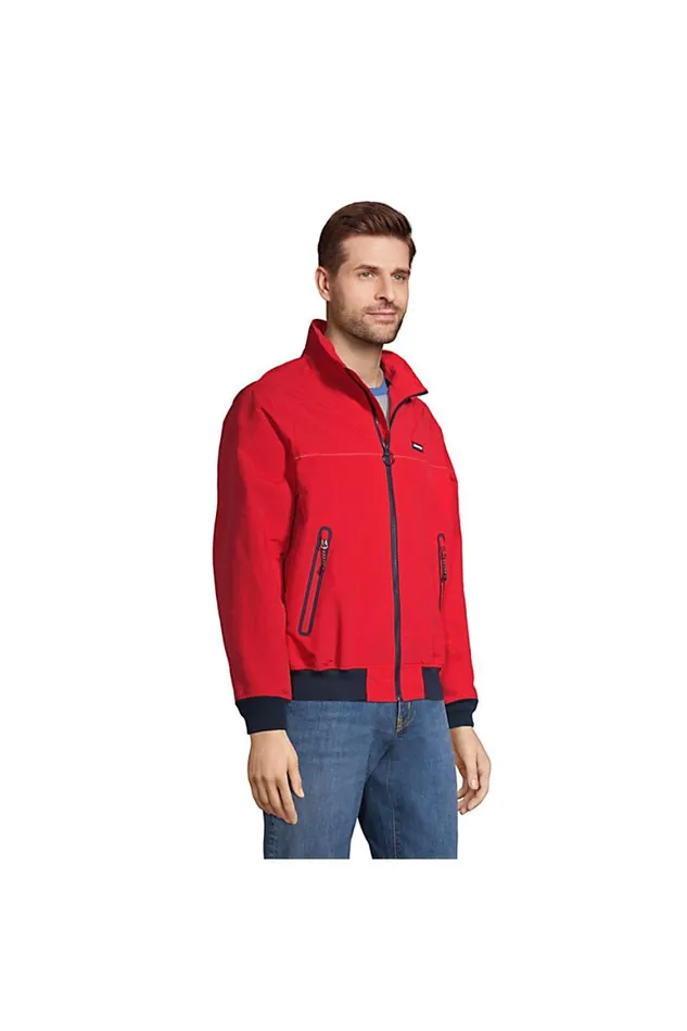 Lands039 End Coats and Jackets Men Lightweight Classic Squall Jacket Compass Red