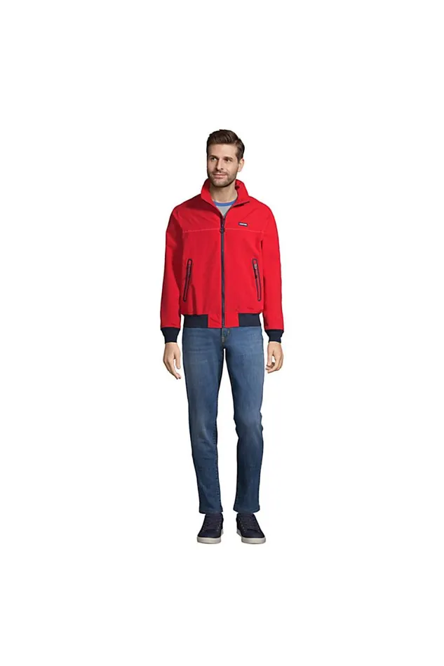 Lands039 End Coats and Jackets Men Lightweight Classic Squall Jacket Compass Red