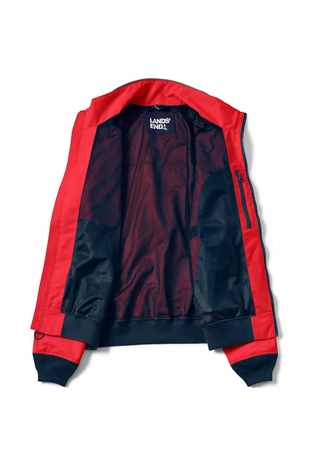 Lands039 End Coats and Jackets Men Lightweight Classic Squall Jacket Compass Red