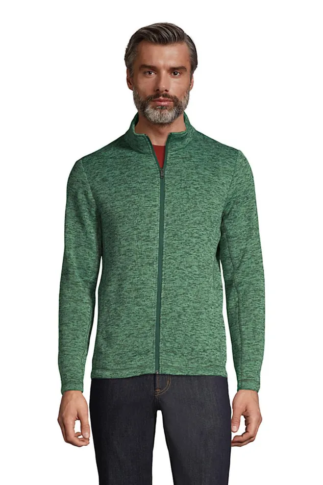 Lands039 End Coats and Jackets Men Sweater Fleece Jacket Deep Woodland Green Heather Lands039 End Coats and Jackets Men Sweater Fleece Jacket Deep Woodland Green Heather
