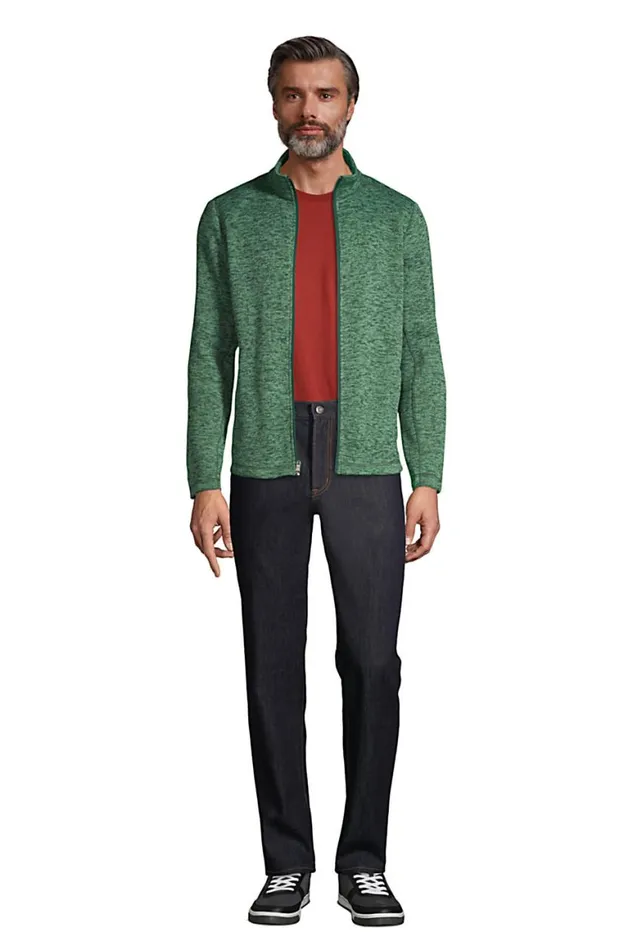 Lands039 End Coats and Jackets Men Sweater Fleece Jacket Deep Woodland Green Heather Lands039 End Coats and Jackets Men Sweater Fleece Jacket Deep Woodland Green Heather