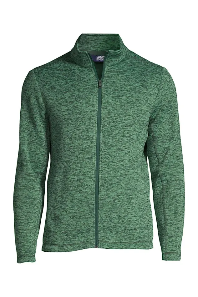 Lands039 End Coats and Jackets Men Sweater Fleece Jacket Deep Woodland Green Heather Lands039 End Coats and Jackets Men Sweater Fleece Jacket Deep Woodland Green Heather