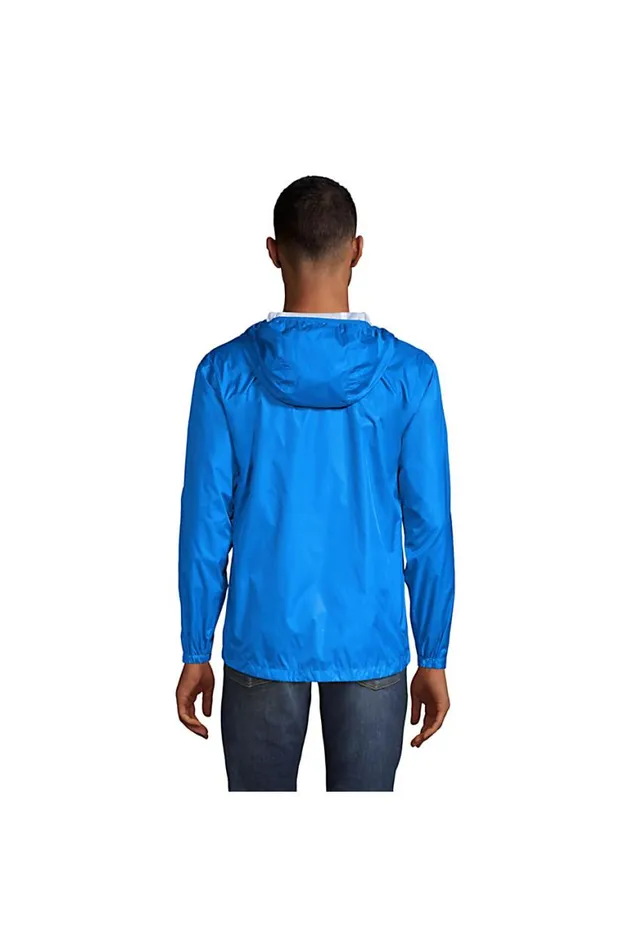 Lands039 End Coats and Jackets Men Waterproof Packable Windbreaker Jacket With Hood Beacon Blue Lands039 End Coats and Jackets Men Waterproof Packable Windbreaker Jacket With Hood Beacon Blue