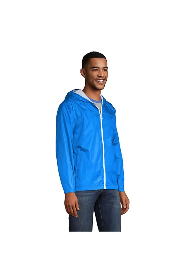 Lands039 End Coats and Jackets Men Waterproof Packable Windbreaker Jacket With Hood Beacon Blue Lands039 End Coats and Jackets Men Waterproof Packable Windbreaker Jacket With Hood Beacon Blue