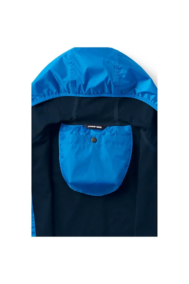 Lands039 End Coats and Jackets Men Waterproof Packable Windbreaker Jacket With Hood Beacon Blue Lands039 End Coats and Jackets Men Waterproof Packable Windbreaker Jacket With Hood Beacon Blue