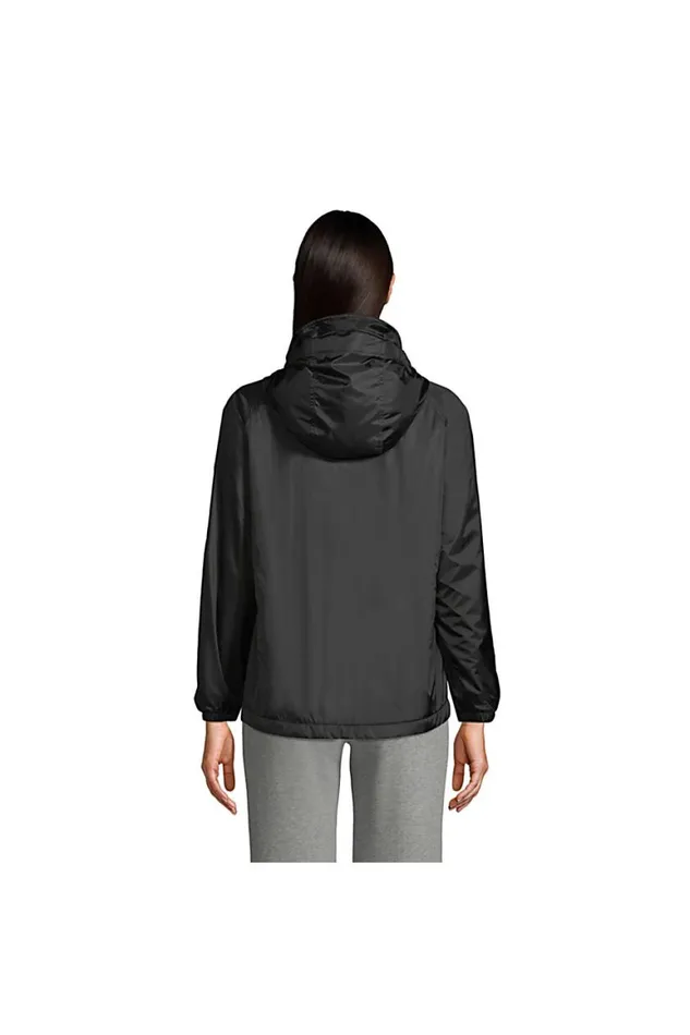 Lands039 End Coats and Jackets Women Fleece Lined Rain Jacket Black