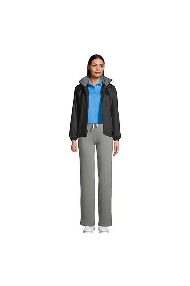 Lands039 End Coats and Jackets Women Fleece Lined Rain Jacket Black