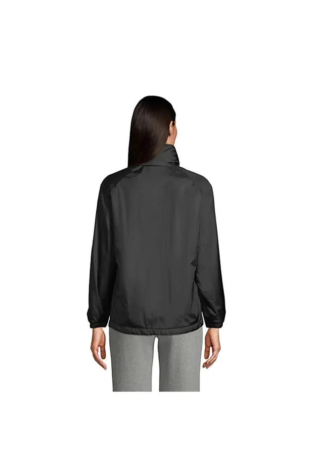 Lands039 End Coats and Jackets Women Fleece Lined Rain Jacket Black