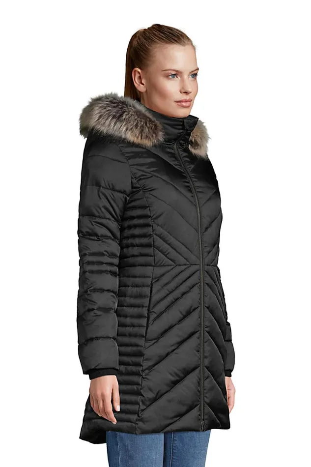 Lands039 End Coats and Jackets Women Insulated Plush Coat With Hood Black Lands039 End Coats and Jackets Women Insulated Plush Coat With Hood Black