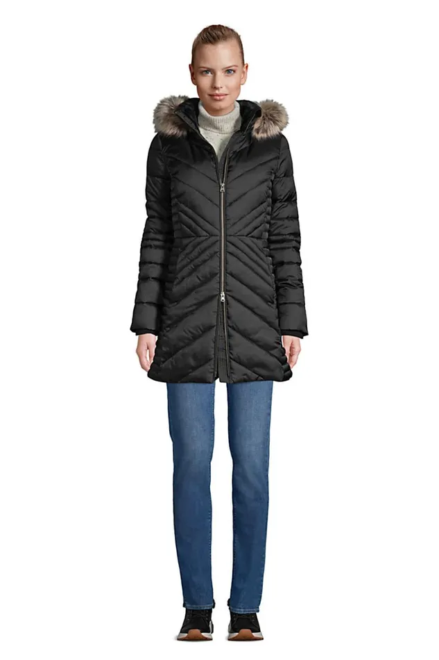 Lands039 End Coats and Jackets Women Insulated Plush Coat With Hood Black Lands039 End Coats and Jackets Women Insulated Plush Coat With Hood Black