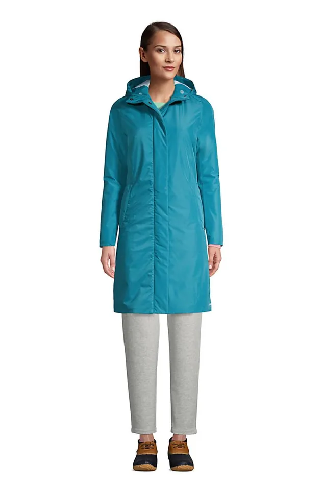 Lands039 End Coats and Jackets Women Insulated Raincoat Sunwashed Teal Blue