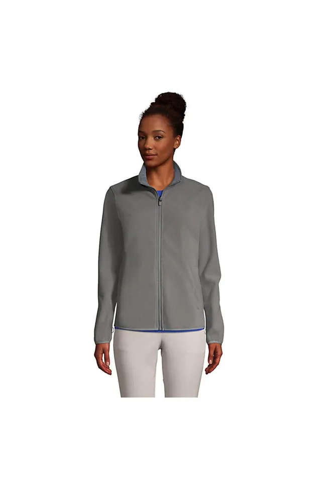 Lands039 End Coats and Jackets Women Marinac Fleece Jacket Arctic Gray