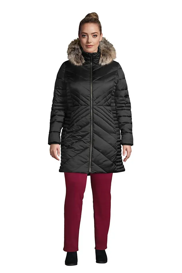 Lands039 End Coats and Jackets Women Plus Size Insulated Plush Coat With Hood Black Lands039 End Coats and Jackets Women Plus Size Insulated Plush Coat With Hood Black