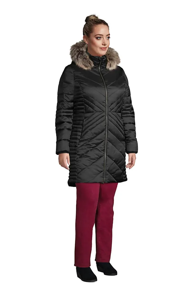 Lands039 End Coats and Jackets Women Plus Size Insulated Plush Coat With Hood Black Lands039 End Coats and Jackets Women Plus Size Insulated Plush Coat With Hood Black