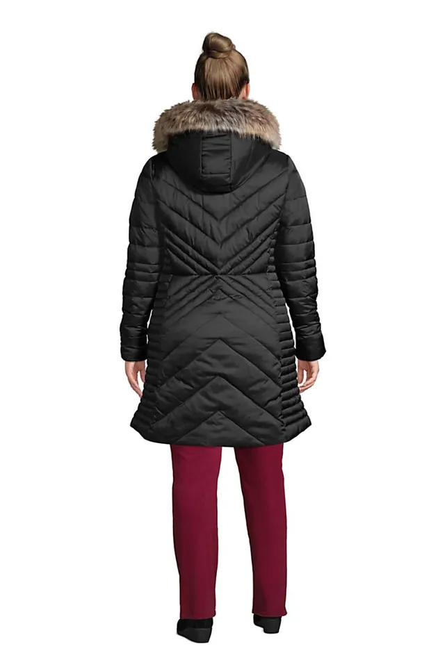 Lands039 End Coats and Jackets Women Plus Size Insulated Plush Coat With Hood Black Lands039 End Coats and Jackets Women Plus Size Insulated Plush Coat With Hood Black