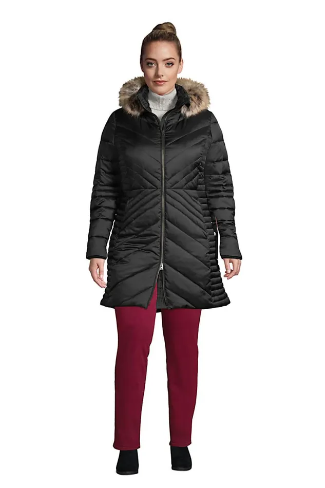 Lands039 End Coats and Jackets Women Plus Size Insulated Plush Coat With Hood Black Lands039 End Coats and Jackets Women Plus Size Insulated Plush Coat With Hood Black