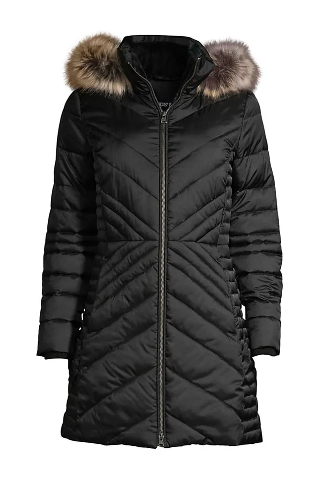 Lands039 End Coats and Jackets Women Plus Size Insulated Plush Coat With Hood Black Lands039 End Coats and Jackets Women Plus Size Insulated Plush Coat With Hood Black