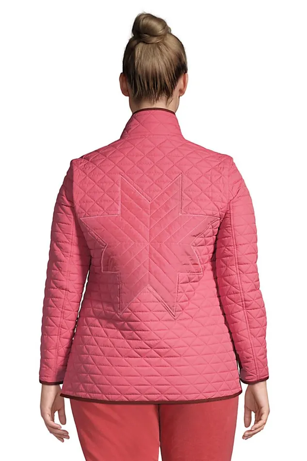 Lands039 End Coats and Jackets Women Plus Size Insulated Quilted Snap Neck Pullover Soft Mojave Rose Lands039 End Coats and Jackets Women Plus Size Insulated Quilted Snap Neck Pullover Soft Mojave Rose