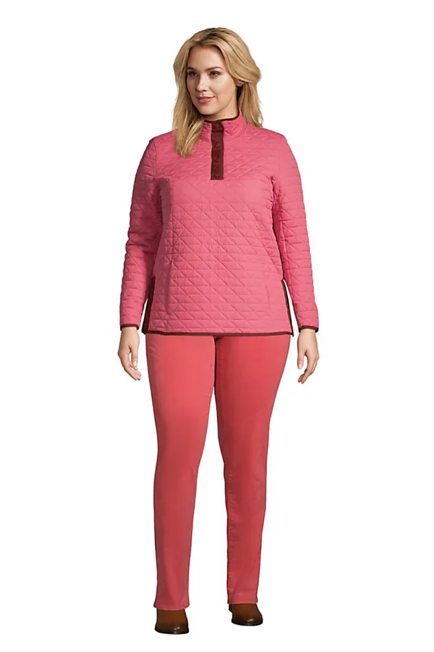 Lands039 End Coats and Jackets Women Plus Size Insulated Quilted Snap Neck Pullover Soft Mojave Rose Lands039 End Coats and Jackets Women Plus Size Insulated Quilted Snap Neck Pullover Soft Mojave Rose