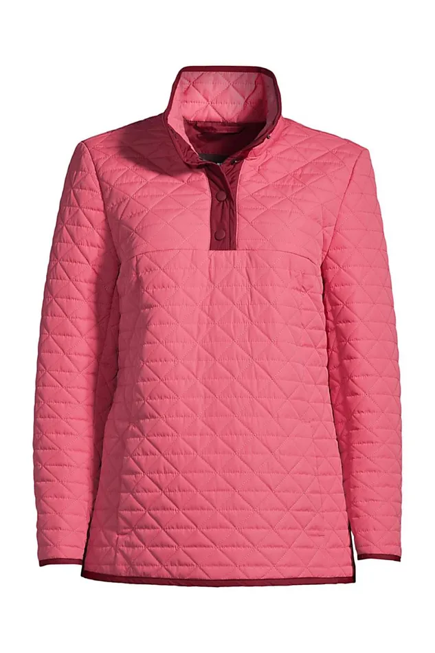 Lands039 End Coats and Jackets Women Plus Size Insulated Quilted Snap Neck Pullover Soft Mojave Rose Lands039 End Coats and Jackets Women Plus Size Insulated Quilted Snap Neck Pullover Soft Mojave Rose