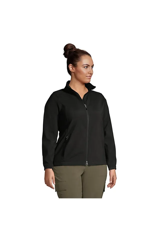 Lands039 End Coats and Jackets Women Plus Size Soft Shell Fleece Jacket Black Lands039 End Coats and Jackets Women Plus Size Soft Shell Fleece Jacket Black