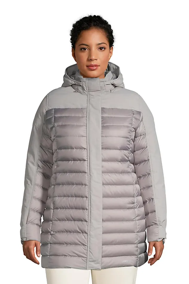 Lands039 End Coats and Jackets Women Plus Size Squall Down Insulated Winter Coat With Hood Dark Cameo Gray Lands039 End Coats and Jackets Women Plus Size Squall Down Insulated Winter Coat With Hood Dark Cameo Gray