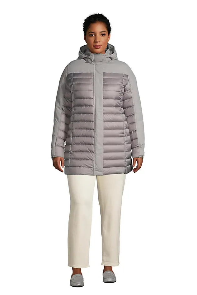 Lands039 End Coats and Jackets Women Plus Size Squall Down Insulated Winter Coat With Hood Dark Cameo Gray Lands039 End Coats and Jackets Women Plus Size Squall Down Insulated Winter Coat With Hood Dark Cameo Gray