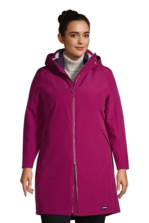 Lands039 End Coats and Jackets Women Plus Size Squall Waterproof 3 In 1 Long Winter Coat With Hood Rubellite Lands039 End Coats and Jackets Women Plus Size Squall Waterproof 3 In 1 Long Winter Coat With Hood Rubellite