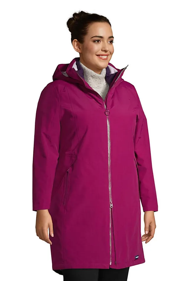Lands039 End Coats and Jackets Women Plus Size Squall Waterproof 3 In 1 Long Winter Coat With Hood Rubellite Lands039 End Coats and Jackets Women Plus Size Squall Waterproof 3 In 1 Long Winter Coat With Hood Rubellite