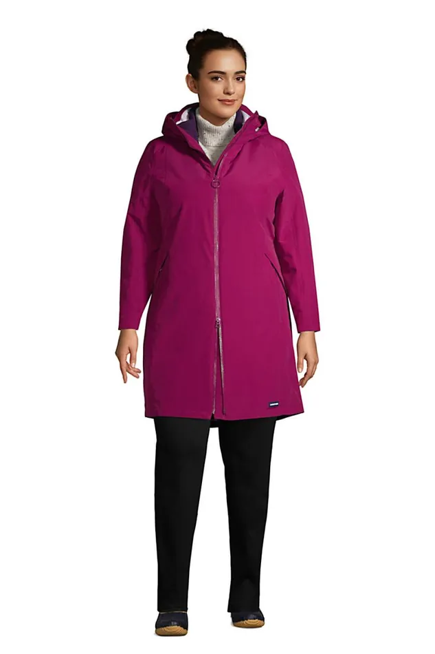 Lands039 End Coats and Jackets Women Plus Size Squall Waterproof 3 In 1 Long Winter Coat With Hood Rubellite Lands039 End Coats and Jackets Women Plus Size Squall Waterproof 3 In 1 Long Winter Coat With Hood Rubellite