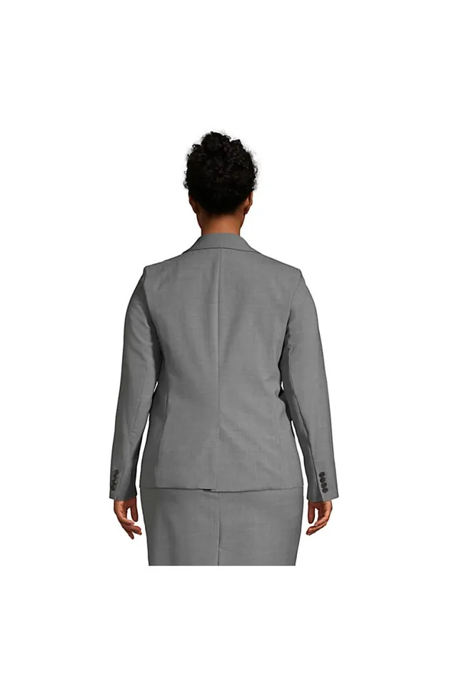 Lands039 End Coats and Jackets Women Plus Size Washable Wool Two Button 26034 Blazer Light Charcoal Lands039 End Coats and Jackets Women Plus Size Washable Wool Two Button 26034 Blazer Light Charcoal