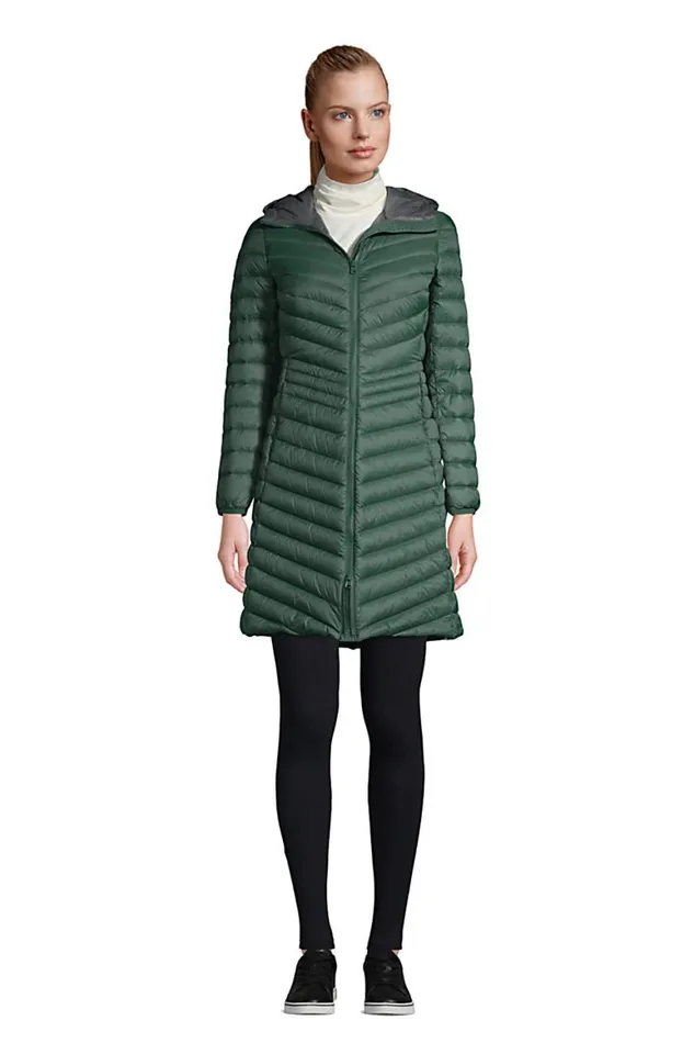 Lands039 End Coats and Jackets Women Ultra Lightweight Packable Down Coat With Hood Deep Woodland Green Lands039 End Coats and Jackets Women Ultra Lightweight Packable Down Coat With Hood Deep Woodland Green