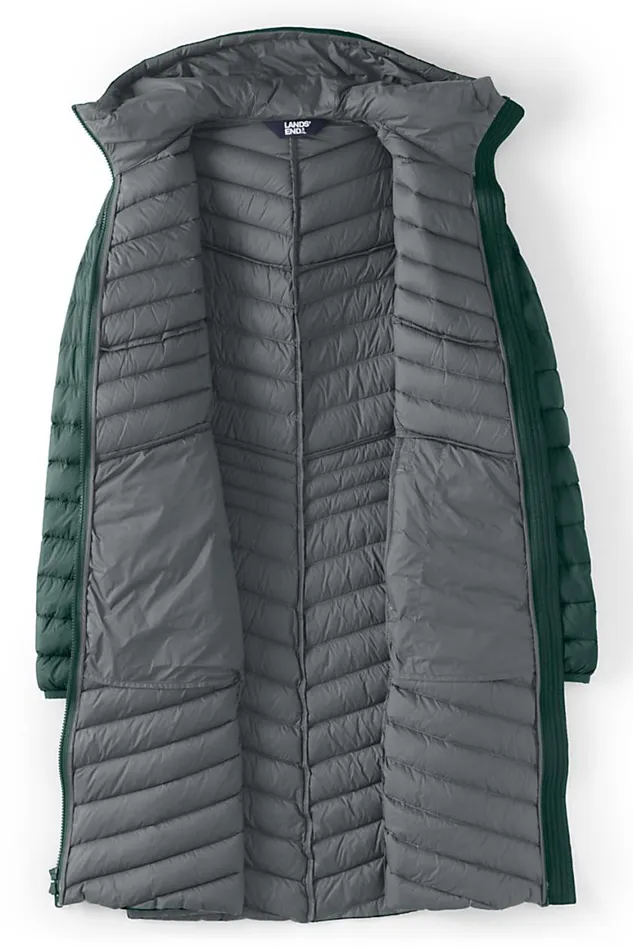 Lands039 End Coats and Jackets Women Ultra Lightweight Packable Down Coat With Hood Deep Woodland Green Lands039 End Coats and Jackets Women Ultra Lightweight Packable Down Coat With Hood Deep Woodland Green