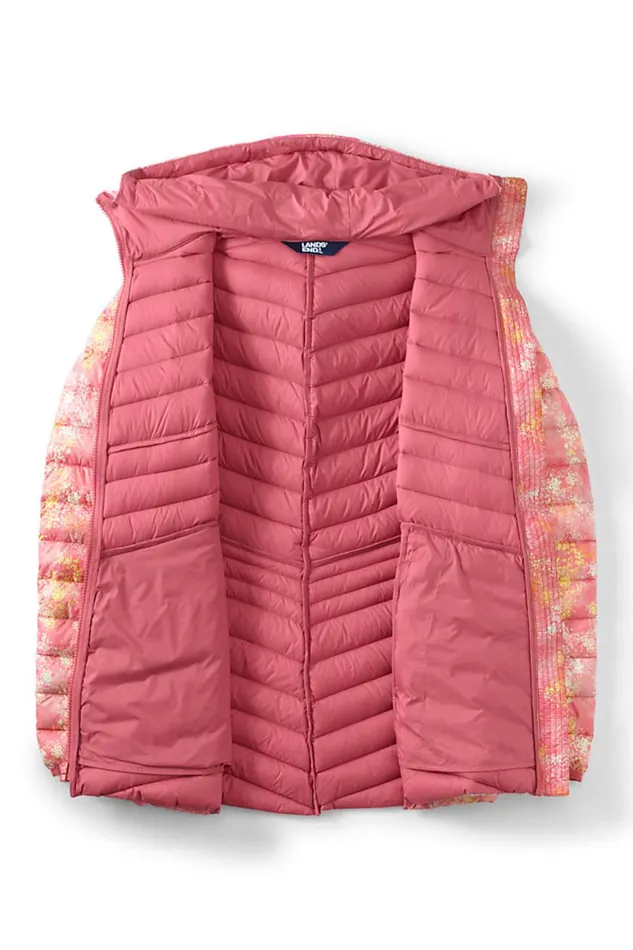 Lands039 End Coats and Jackets Women Ultra Lightweight Packable Down Jacket With Hood Print Soft Mojave Tie Dye Floral Lands039 End Coats and Jackets Women Ultra Lightweight Packable Down Jacket With Hood Print Soft Mojave Tie Dye Floral