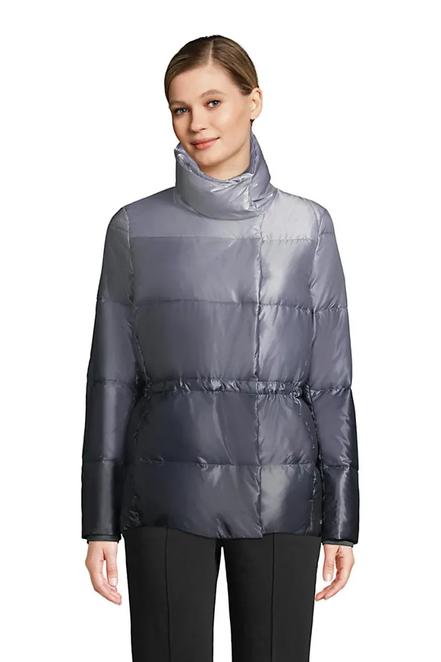 Lands039 End Coats and Jackets Women Wrap Quilted Down Jacket Silver Gray Ombre Lands039 End Coats and Jackets Women Wrap Quilted Down Jacket Silver Gray Ombre